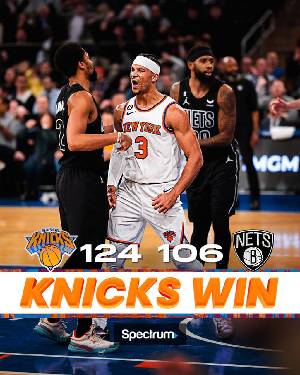 浙江队力克篮网，布伦森带队取胜